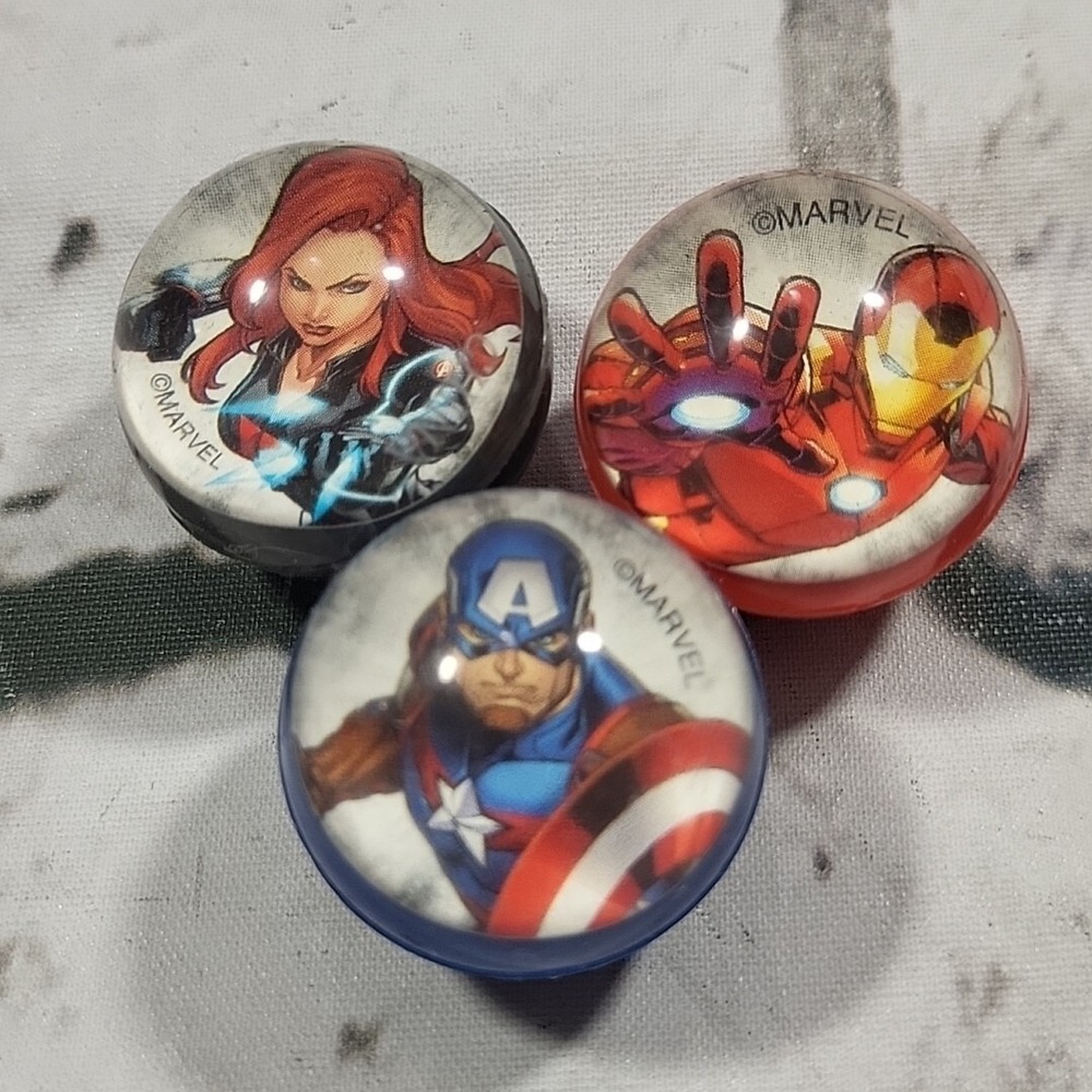 Marvel Avengers Bouncy Balls Lotโ Set Of 3 Captain America Black Widow Iron Man